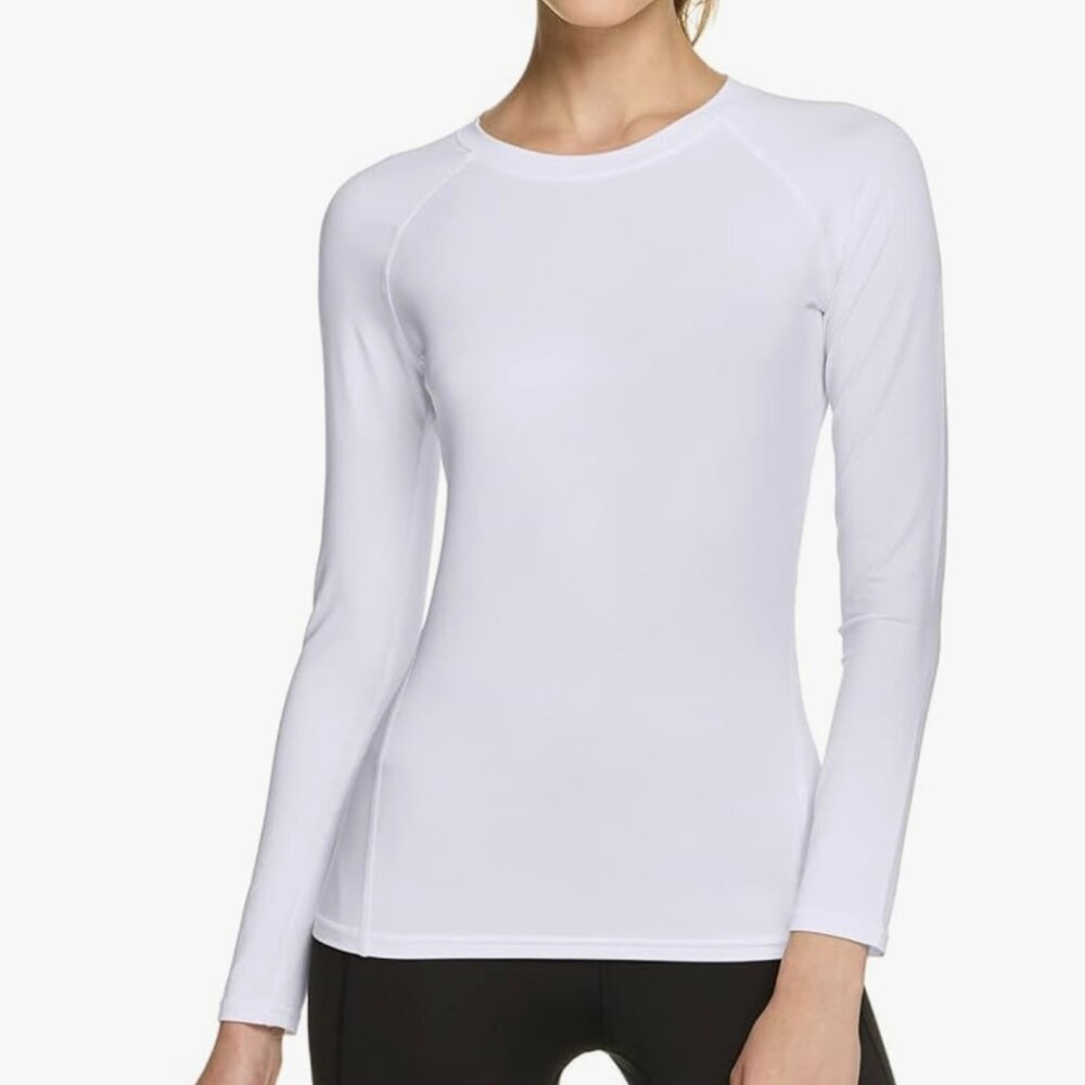 Womens small long-sleeve white compression shirt NWT